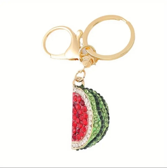 NEW! Rhinestone Watermelon🍉 Keychain Bag 🎒👜 Charm ~ 🎁, Summer, Fruit - Picture 6 of 9